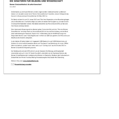 Itchy Dog Records unterstützt Bremer Schulrockfestival Bild 1